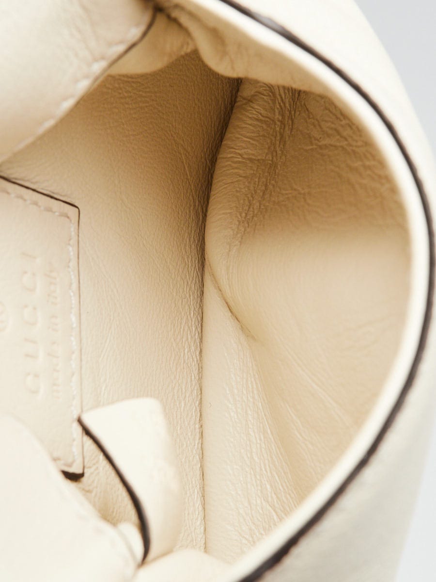 Gucci White Leather Blondie Card Holder Crossbody Bag | Yoogi's Closet