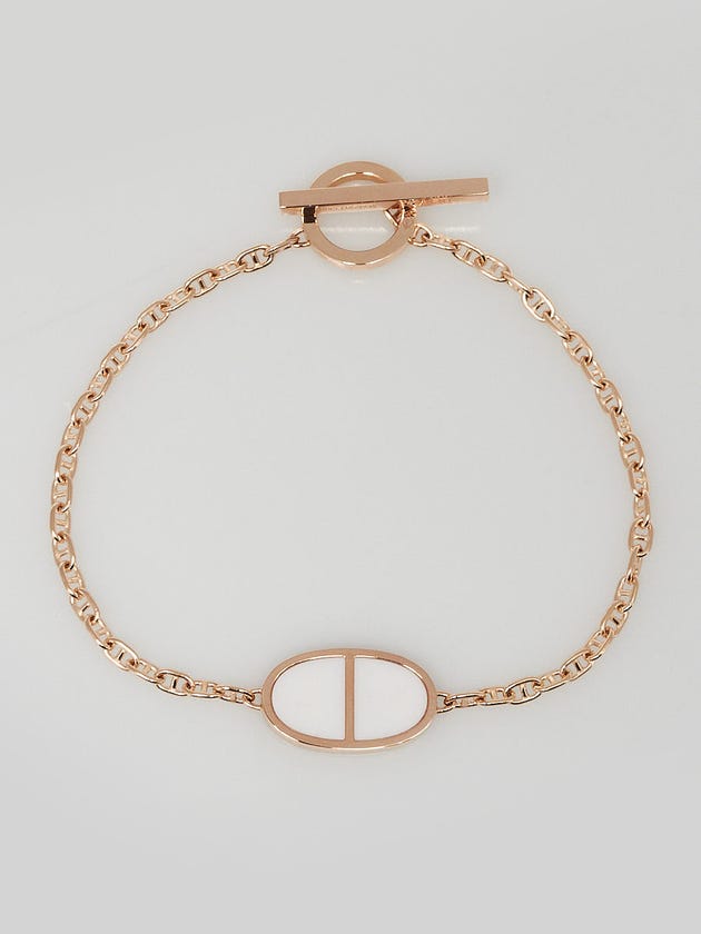 Hermes 18k Rose Gold and Ceramic Chaine d'Ancre Verso Bracelet