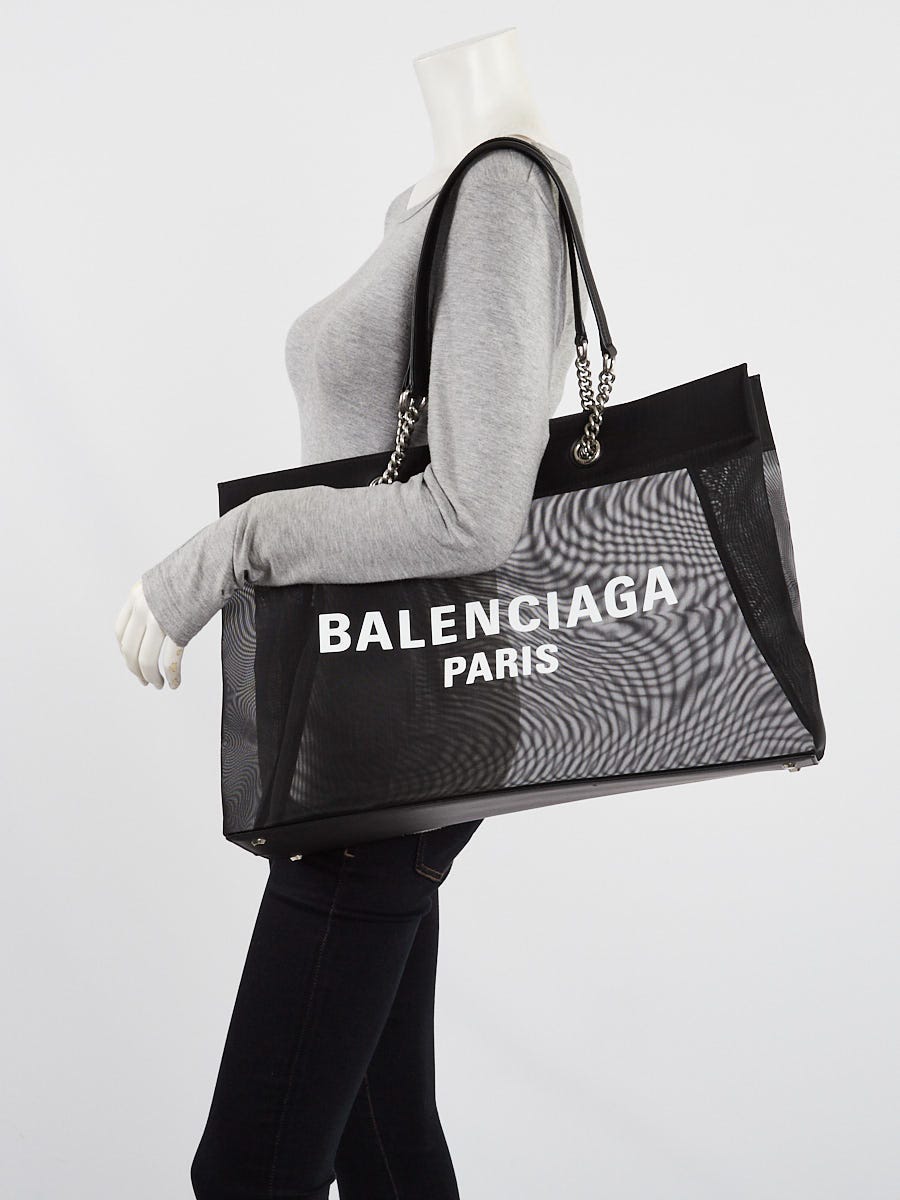 Balenciaga Black Mesh/Leather Duty Free Large Tote Bag Balenciaga Black Mesh/Leather Duty Free Large Tote Bag