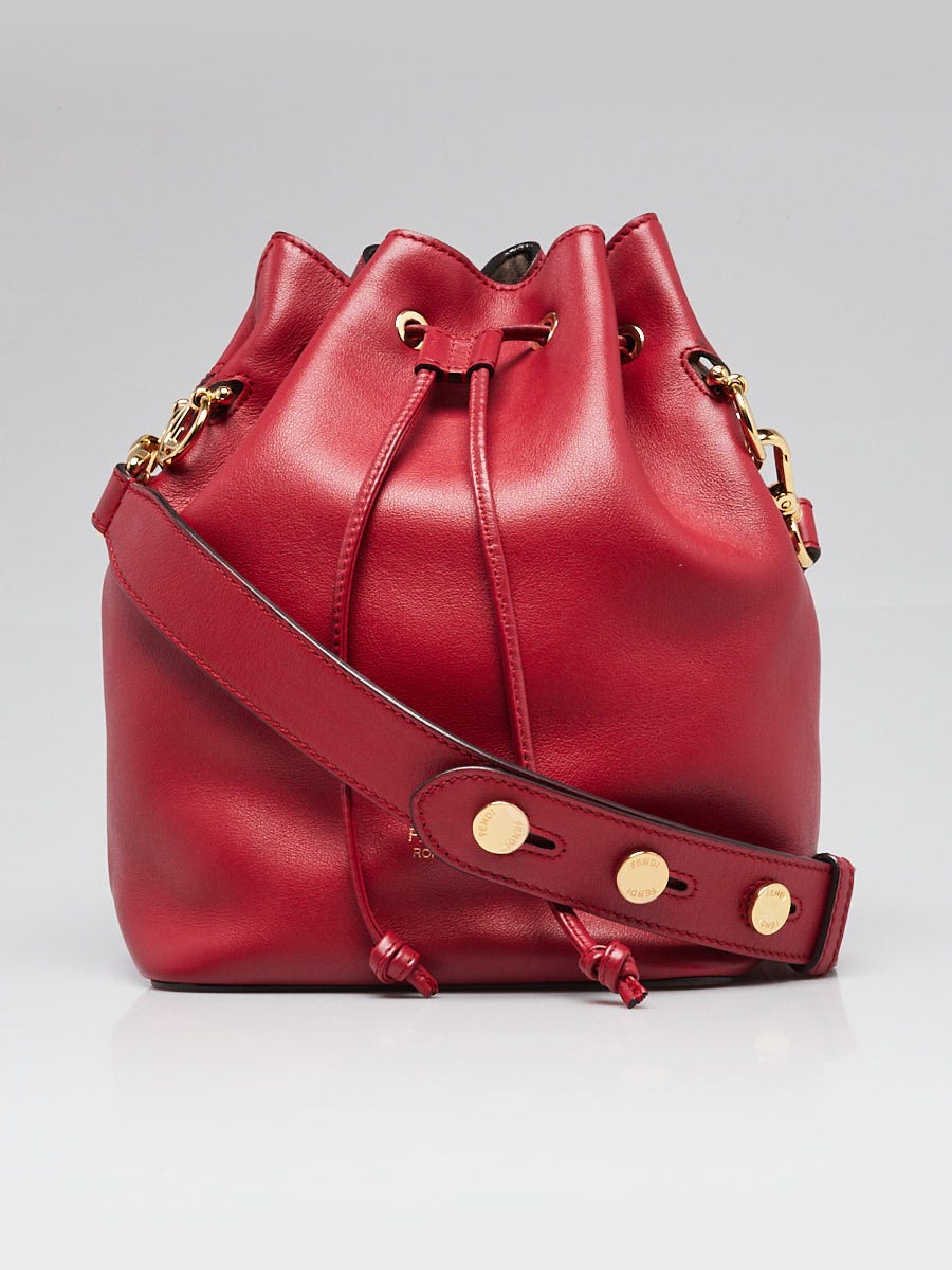 Fendi Strawberry Calfskin Leather Mon Tresor Bucket Bag 8BT298