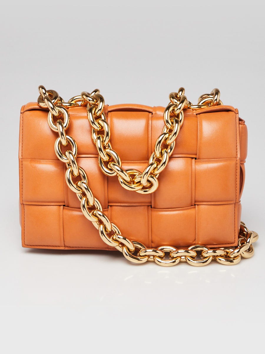 Bottega Veneta Brown Woven Leather Maxi Weave Padded Cassette