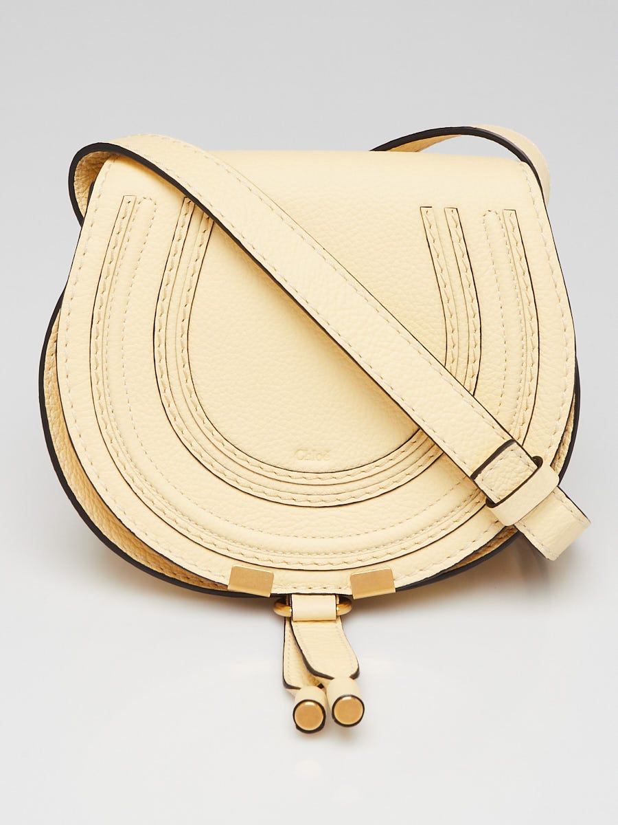 Chloe Light Yellow Pebbled Leather Small Marcie Small