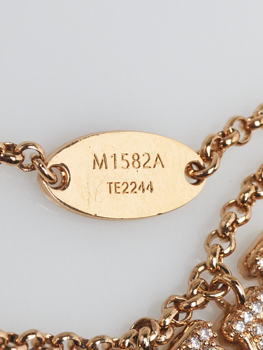 Louis Vuitton Godltone Metal and Crystal Lady LV Bracelet