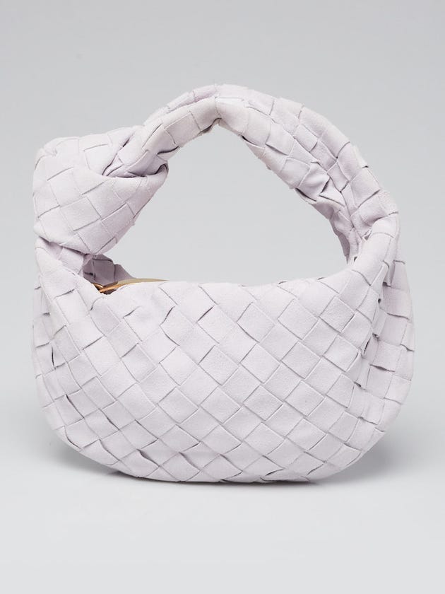 Bottega Veneta Light Purple Intrecciato Woven Suede Mini Jodie Bag