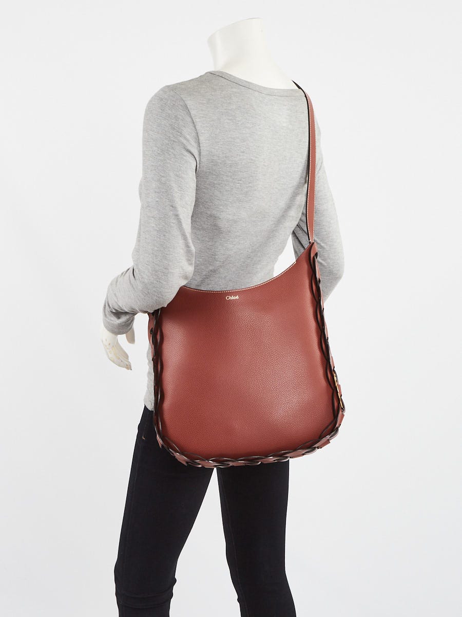 Chloe Sepia Brown Grained Leather Medium Darryl Hobo Bag | eBay