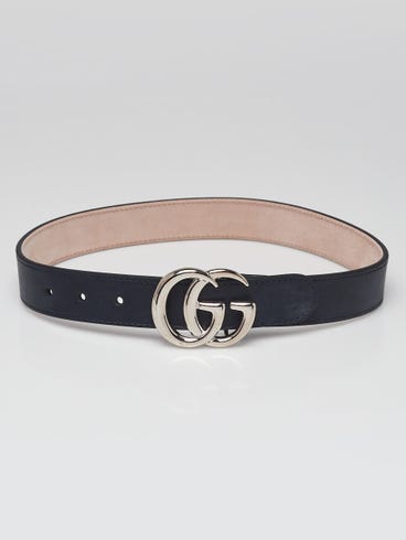 Gucci Blue Leather Double G Children's Belt Size S