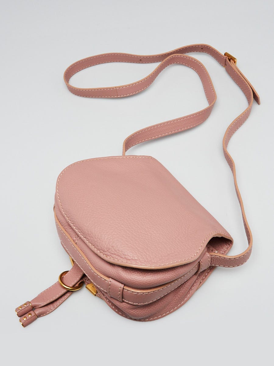 Chloe Light Pink Pebbled Leather Small Marcie Small Crossbody Bag