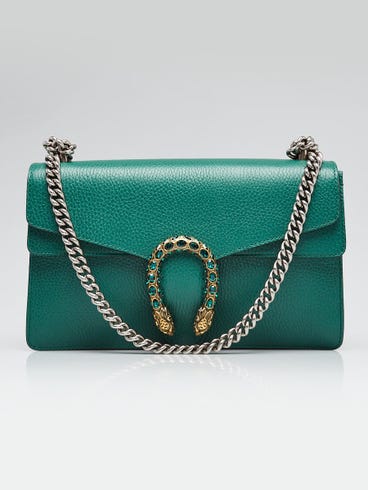Gucci Green Leather Dionysus Small Shoulder Bag