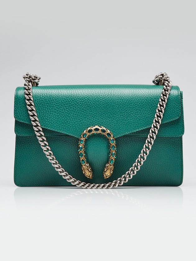 Gucci Green Leather Dionysus Small Shoulder Bag