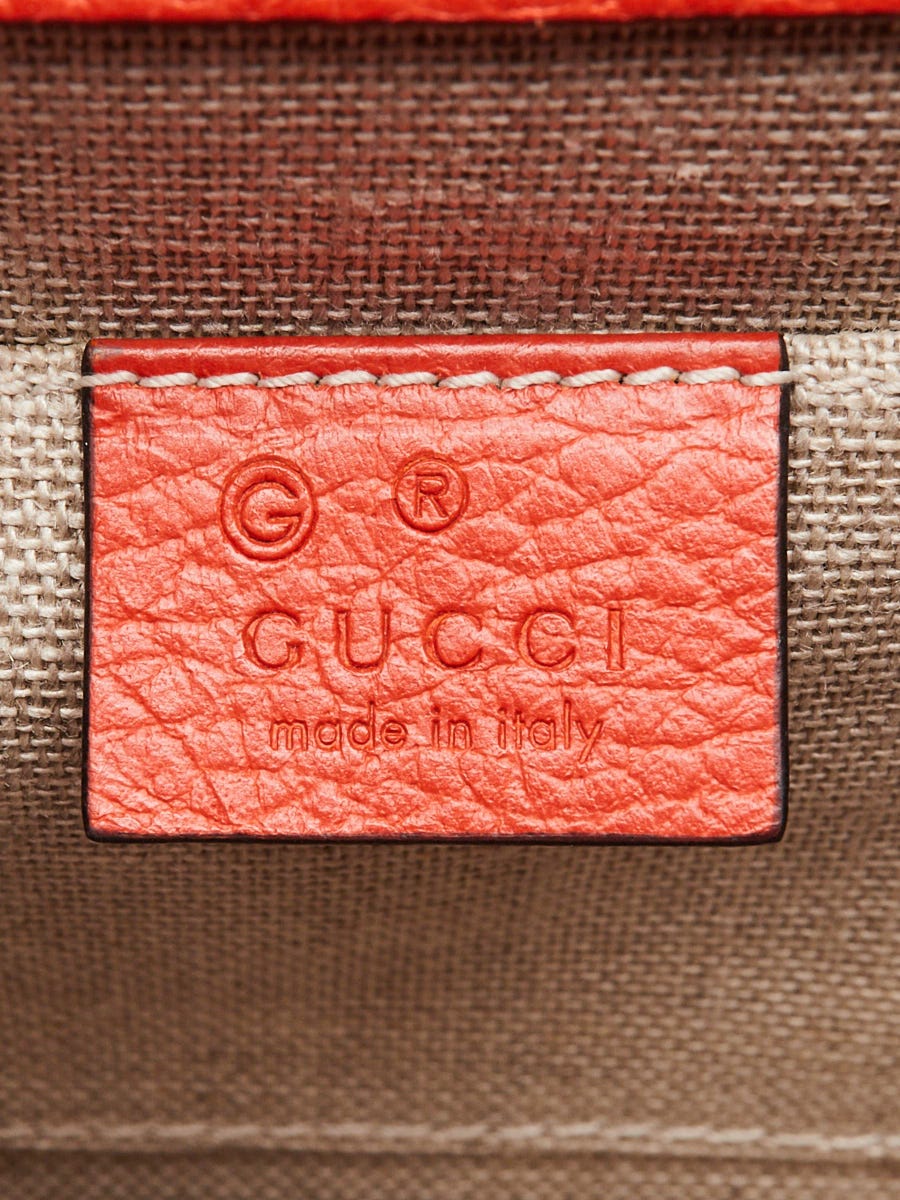 Gucci Orange Calfskin Leather Interlocking G Dollar
