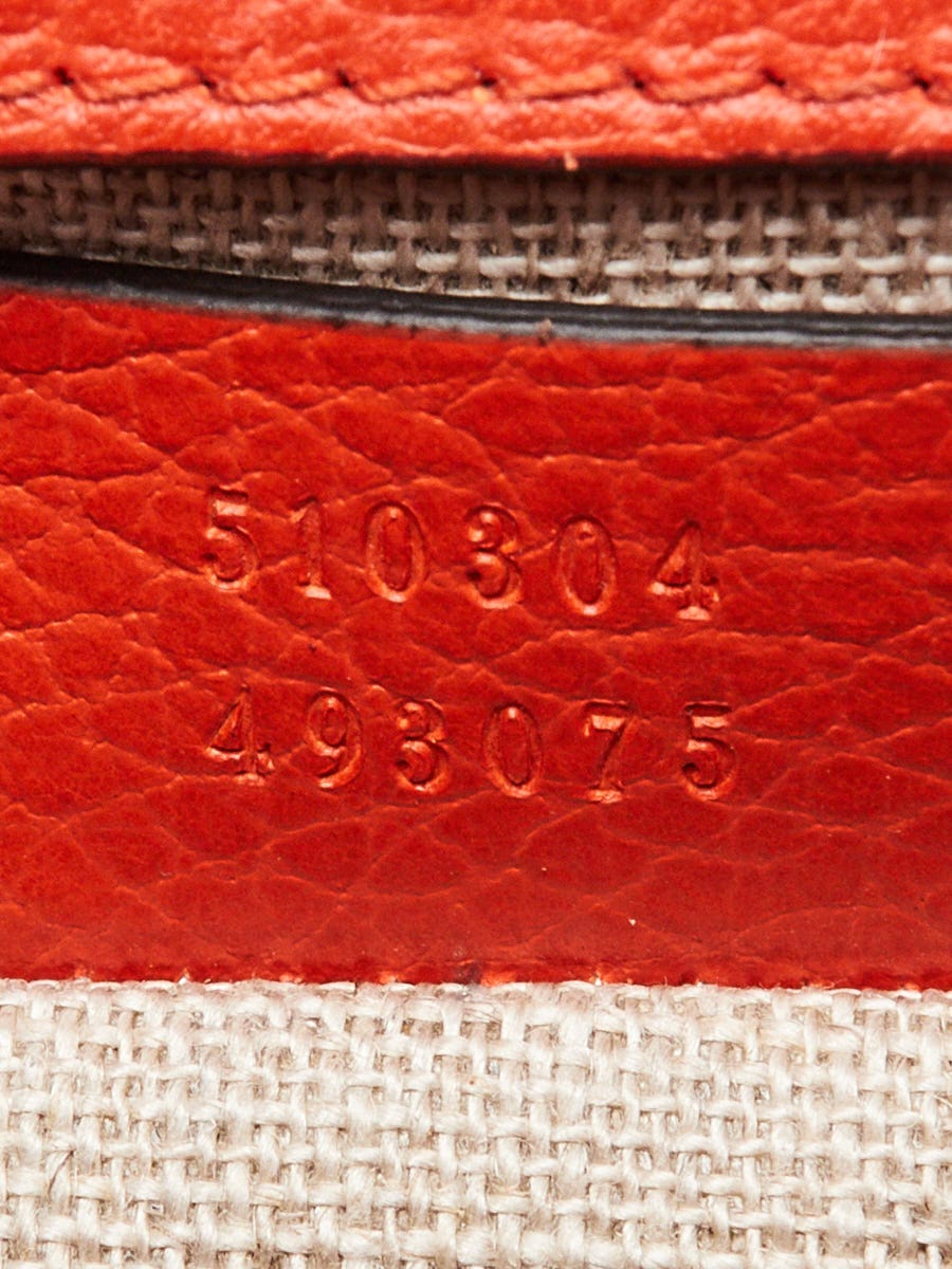 Gucci Orange Calfskin Leather Interlocking G Dollar
