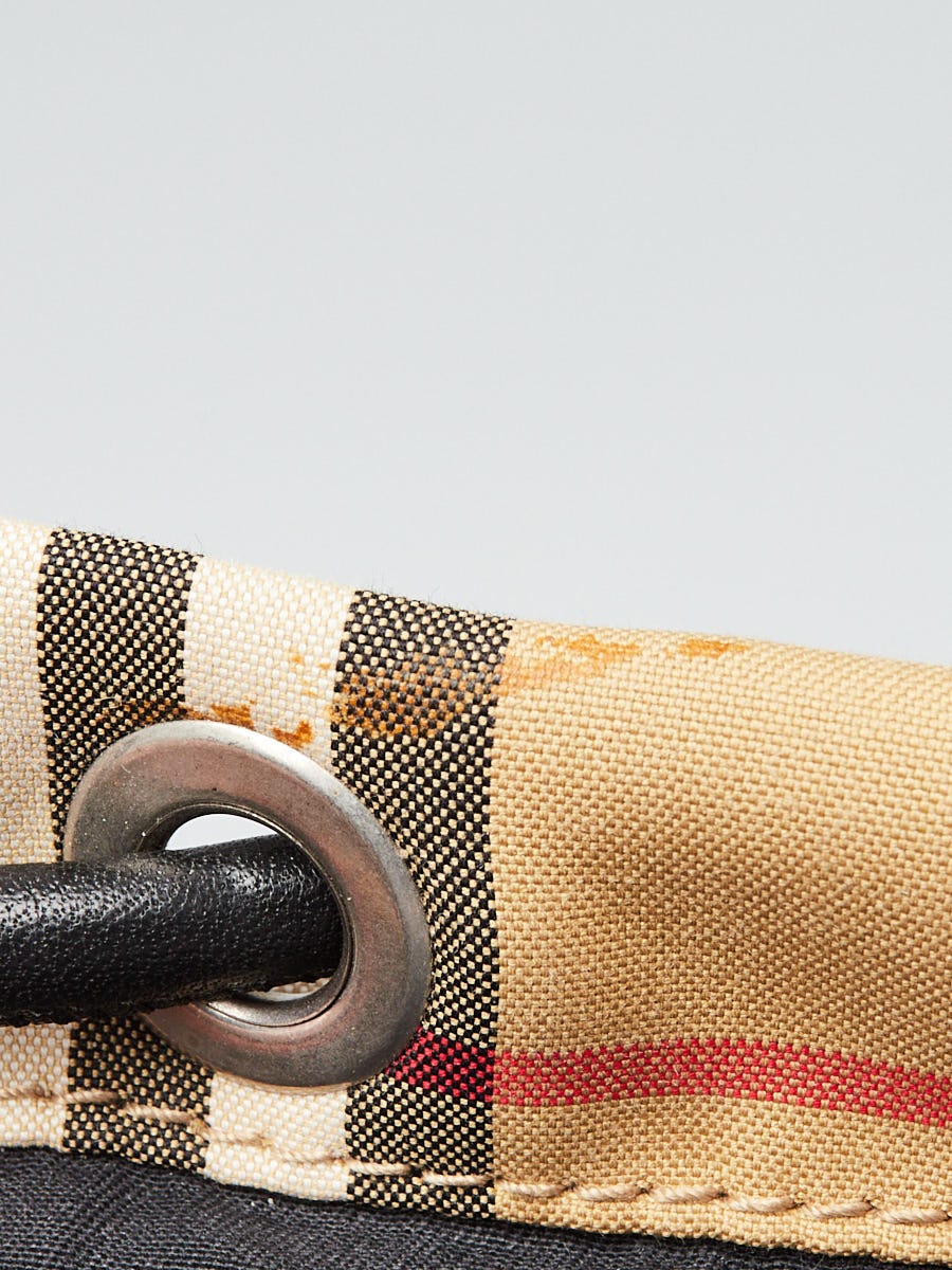 Burberry Antique Yellow Vintage Check Nylon Small Rucksack