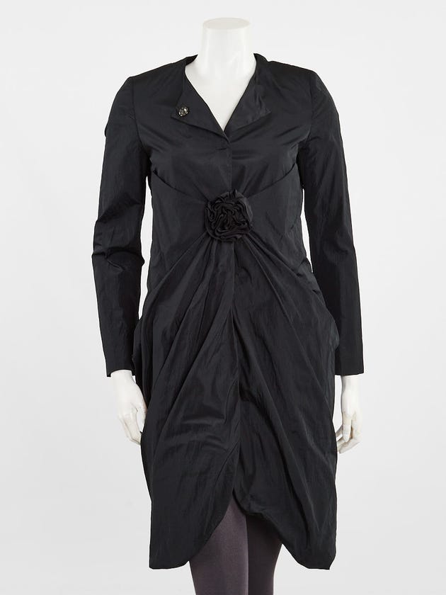 Valentino Black Polyester Light Jacket Size 6/40