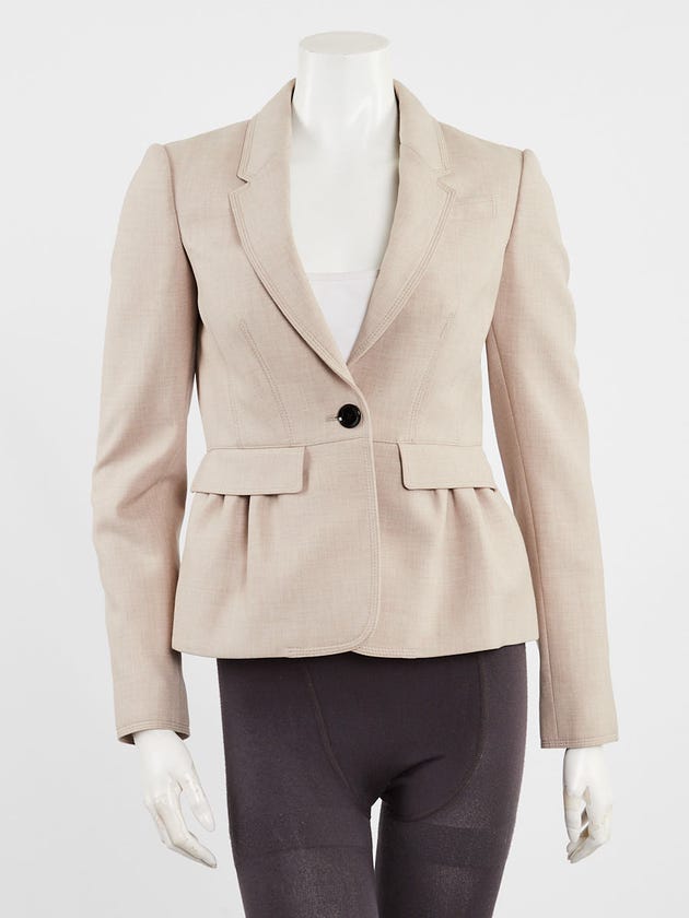 Burbery Beige Fabric Peplum Blazer Size 2/36