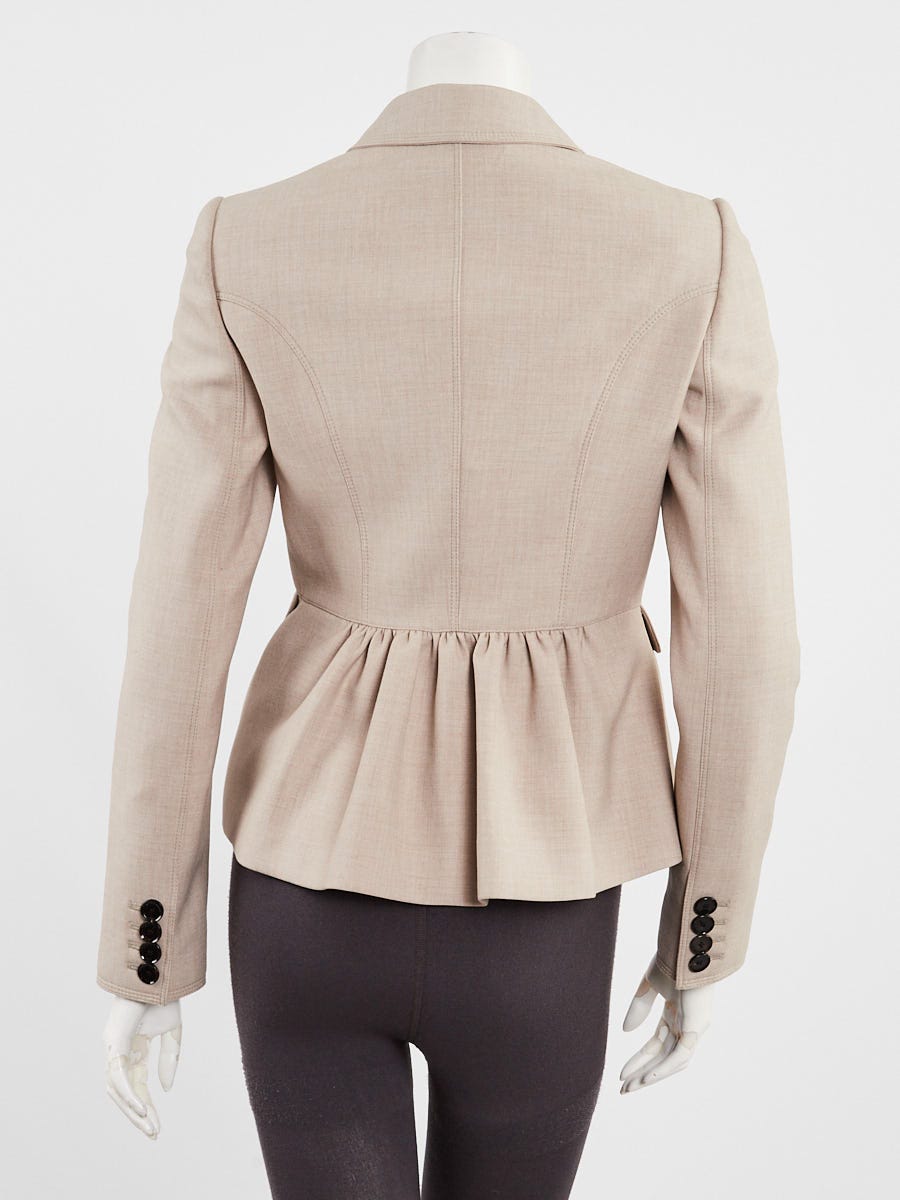 Burbery Beige Fabric Peplum Blazer Size 2/36