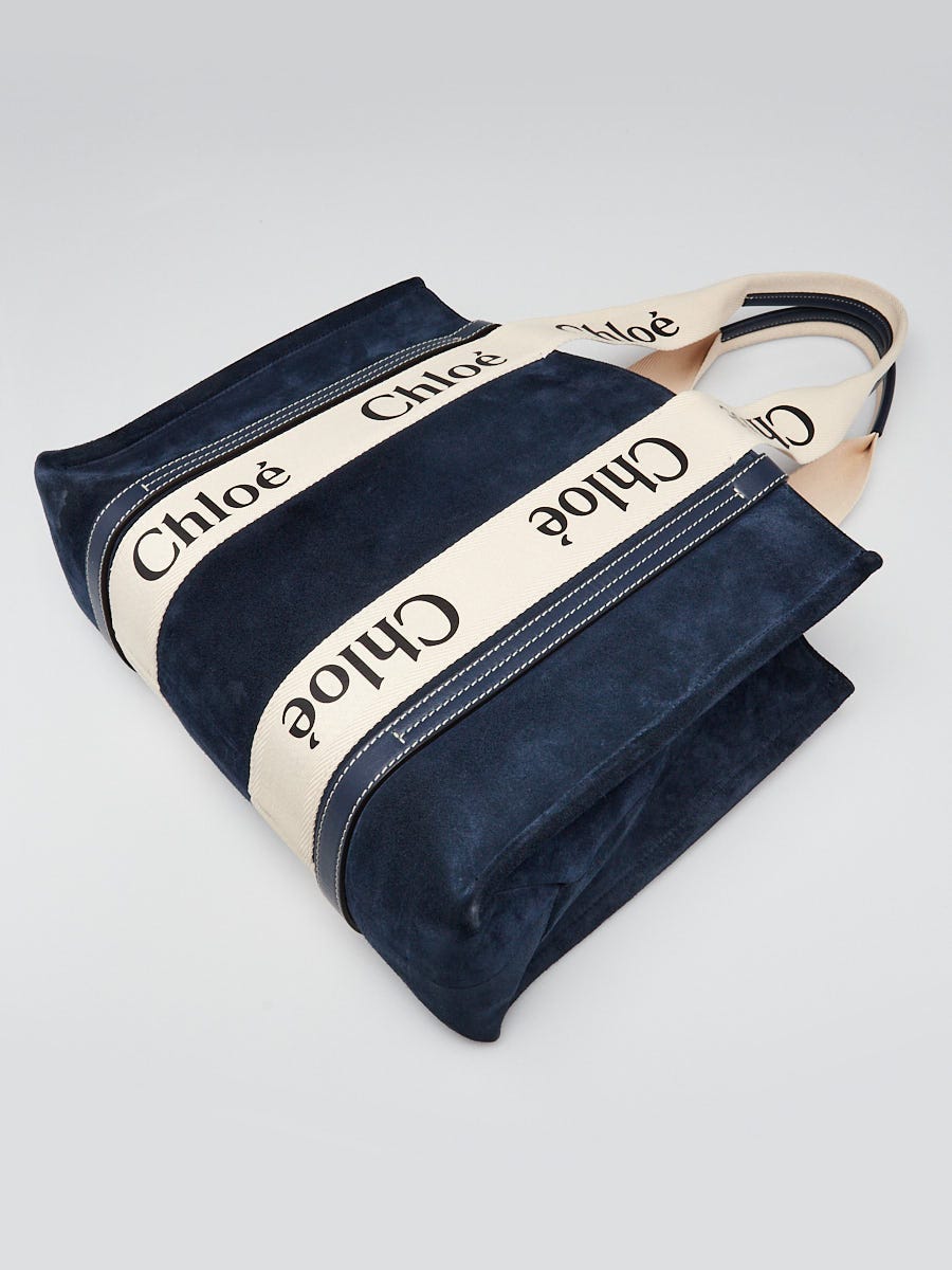 トートバッグ CHLOE BLUE FABRIC LARGE WOODY SHOPPING BAG Buy Chloe Large Blue Fabric Shopping Bag Online Maldives | Ubuy