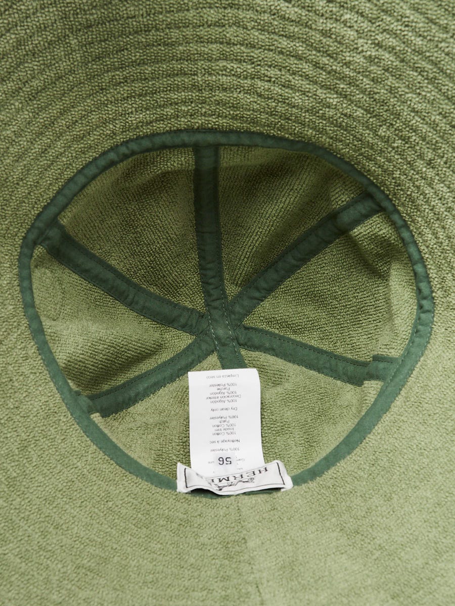 Hermes Green Cotton Gia Bucket Hat Size 56