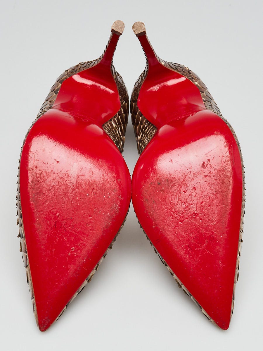 Christian Louboutin Bronze Python So Kate 120 Pumps Size 5.5/36