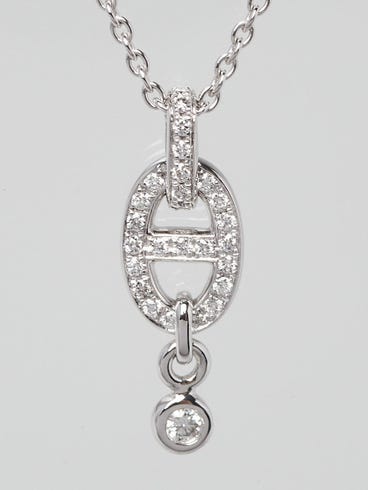 Hermes 18k White Gold and Diamonds Farandole Pendant Necklace