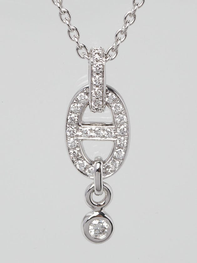 Hermes 18k White Gold and Diamonds Farandole Pendant Necklace