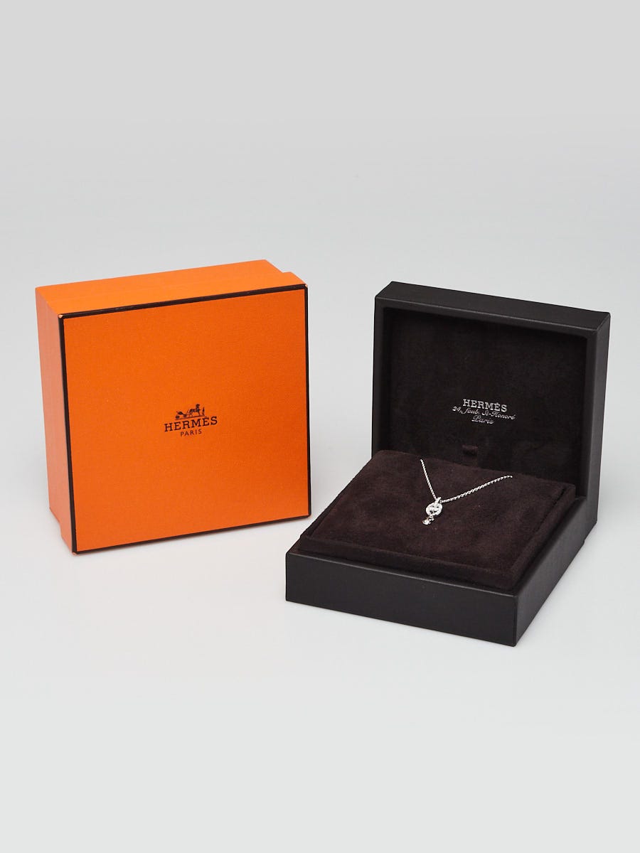 Hermes 18k White Gold and Diamonds Farandole Pendant Necklace