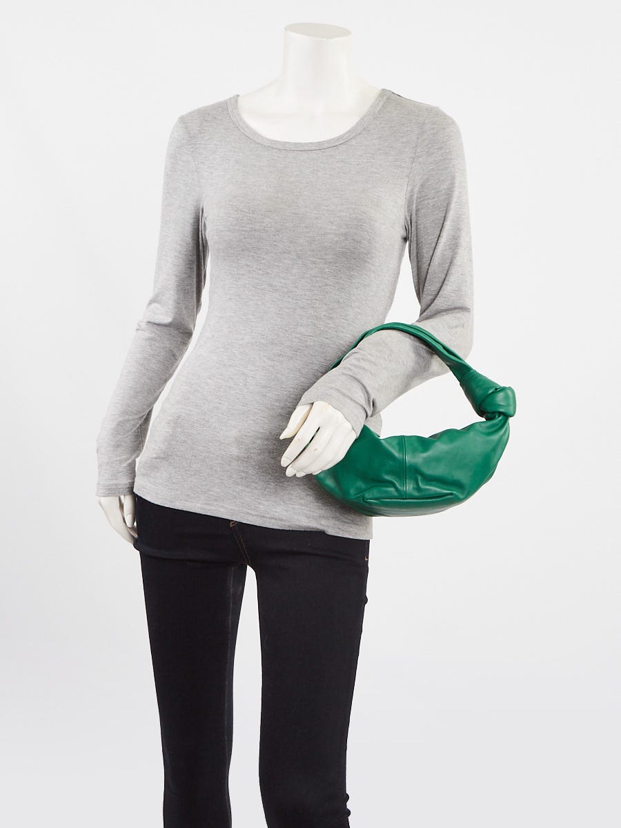 Bottega Veneta Green Leather Double Knot Mini Shoulder Bag