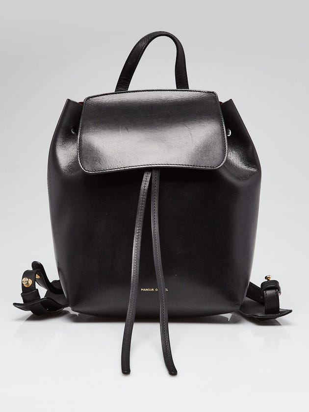 Mansur Gavriel Black Vegetable Tanned Leather Backpack Bag