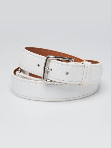 Hermes White/Gold Epsom/Swift Leather Mini Etriviere 4 Tours Leather Wrap Bracelet