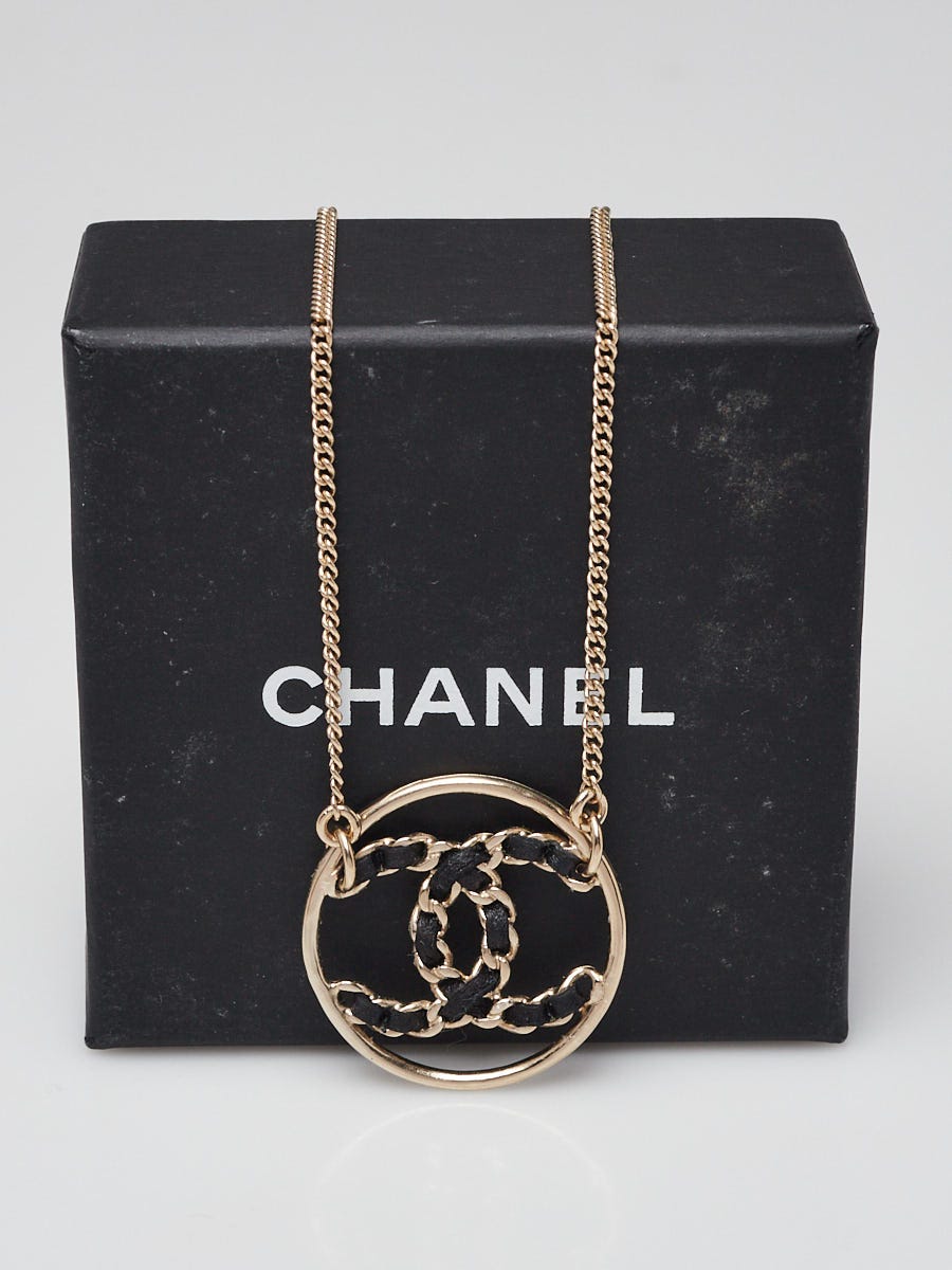 Chanel Goldtone Metal Chain Entwined CC Pendant Necklace