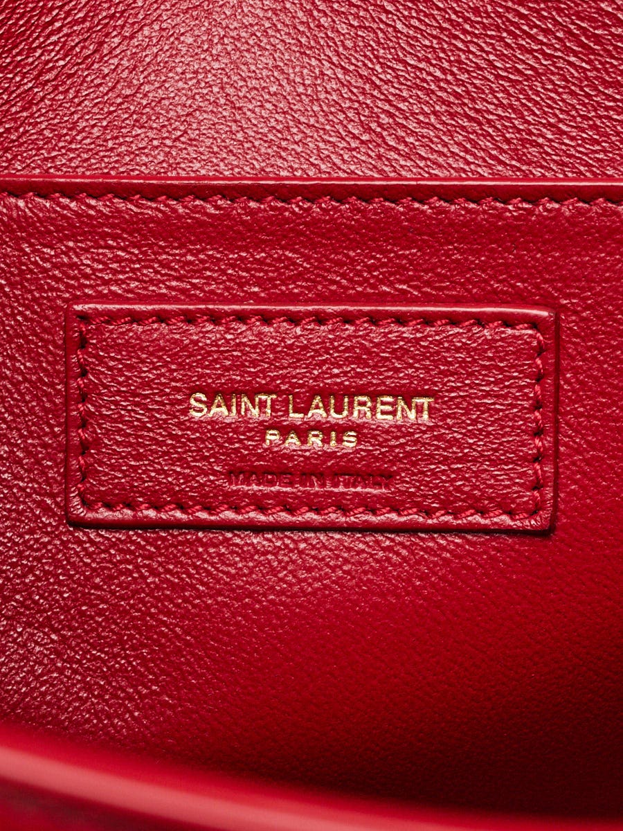 Yves Saint Laurent Red Smooth Leather Manhattan Medium Flap Bag