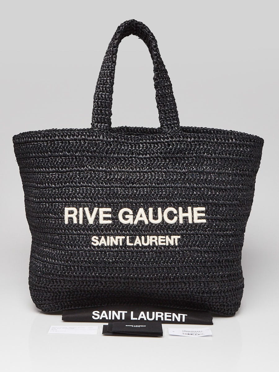 Yves Saint Laurent Natural Linen And Leather Rive Gauche