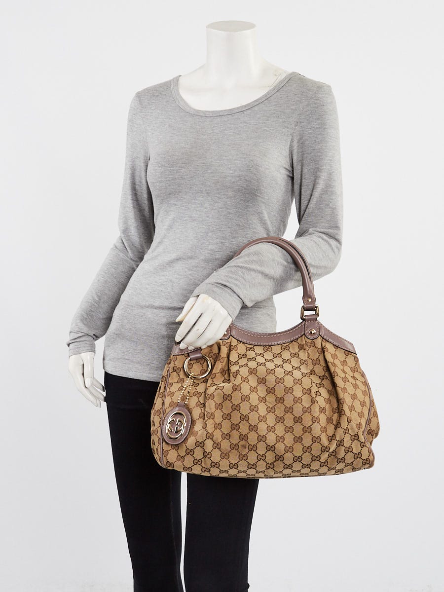 Gucci Beige/Grey GG Canvas Medium Sukey Tote Bag