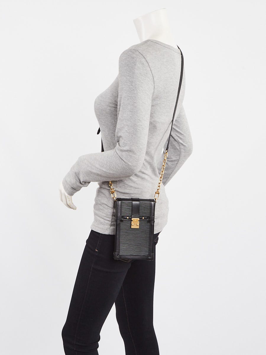 Louis Vuitton Black Epi Leather Vertical Trunk Pochette Bag
