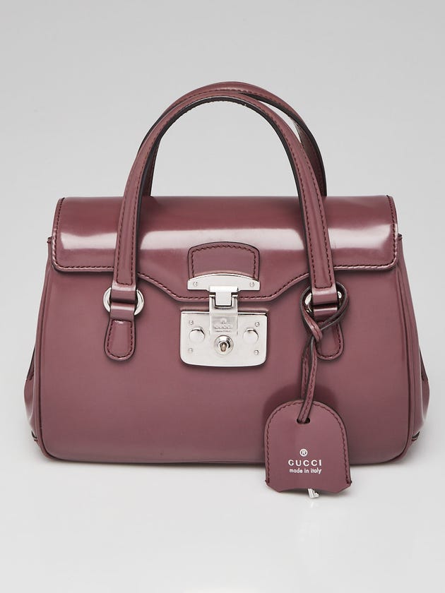 Gucci Purple Smooth Leather Lady Lock Small Satchel Bag