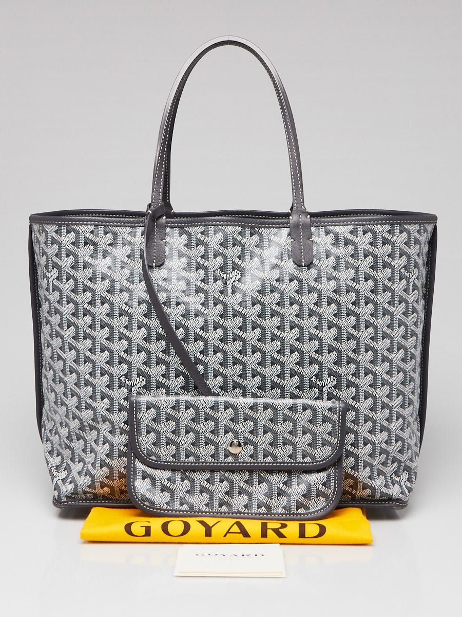 Goyard Grey Chevron Print Coated Canvas Anjou Reversible PM
