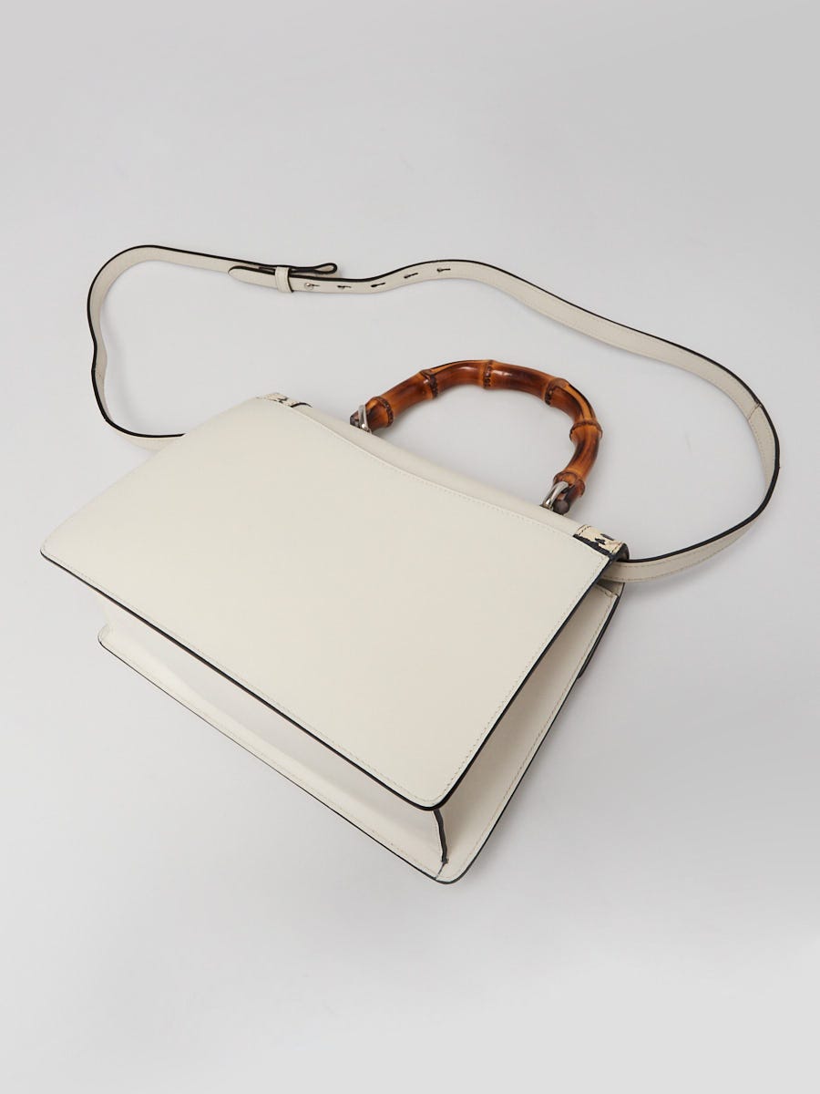 Gucci White Leather/Snakeskin Lilith Top Handle Bag | Yoogi's Closet