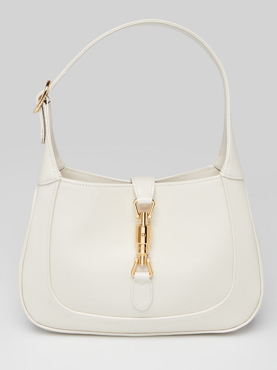 Gucci White Smooth Leather Jackie 1961 Small Shoulder Bag