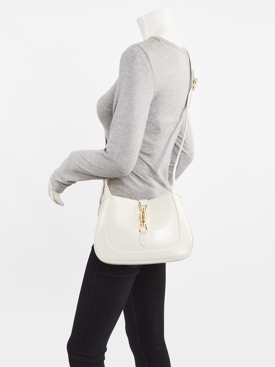 Gucci White Smooth Leather Jackie 1961 Small Shoulder Bag