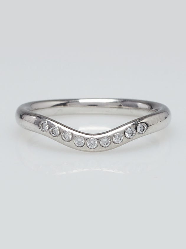 Tiffany
Co. Platinum and Diamond Elsa Peretti Ring Size 5