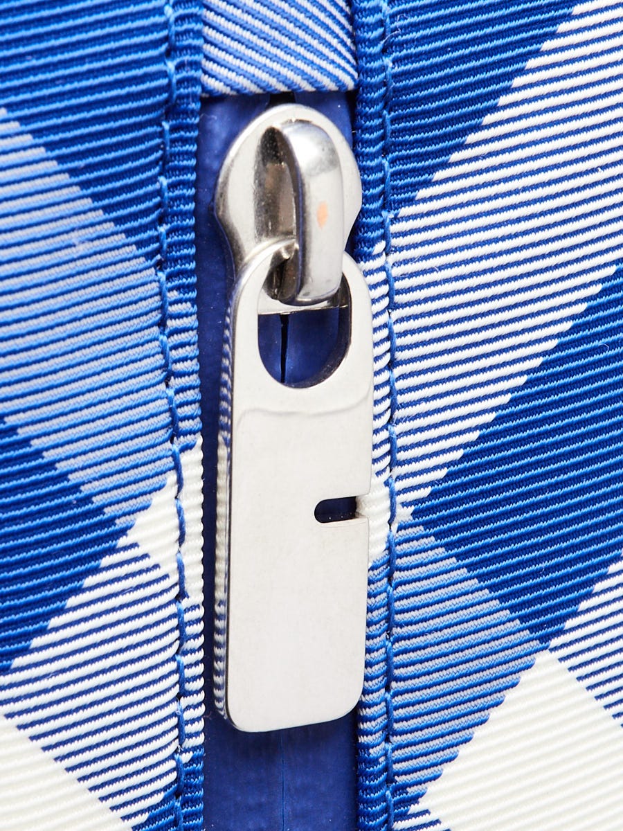 Burberry Blue/White Check Nylon Knight Roll Backpack Bag Burberry Blue/White Check Nylon Knight Roll Backpack Bag  main image 2