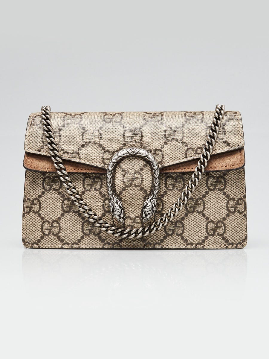 Gucci Beige/Ebony GG Supreme Coated Canvas/Suede Super Mini