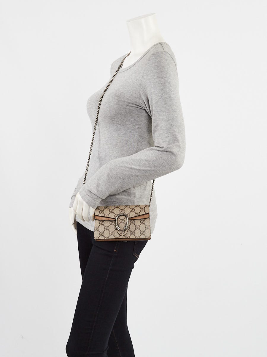 Gucci Beige/Ebony GG Supreme Coated Canvas/Suede Super Mini