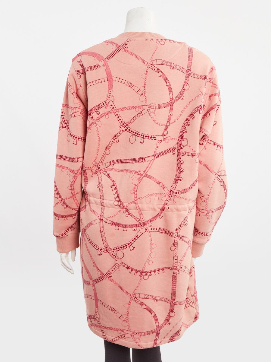 Hermes Pink Cotton and Camel Hair Tresor de Medor Long Sleeve Sweater Dress Size 8/40