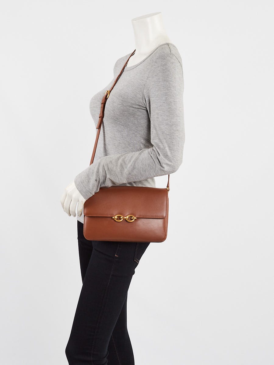 Yves Saint Laurent Brown Leather Le Maillon Crossbody Bag
