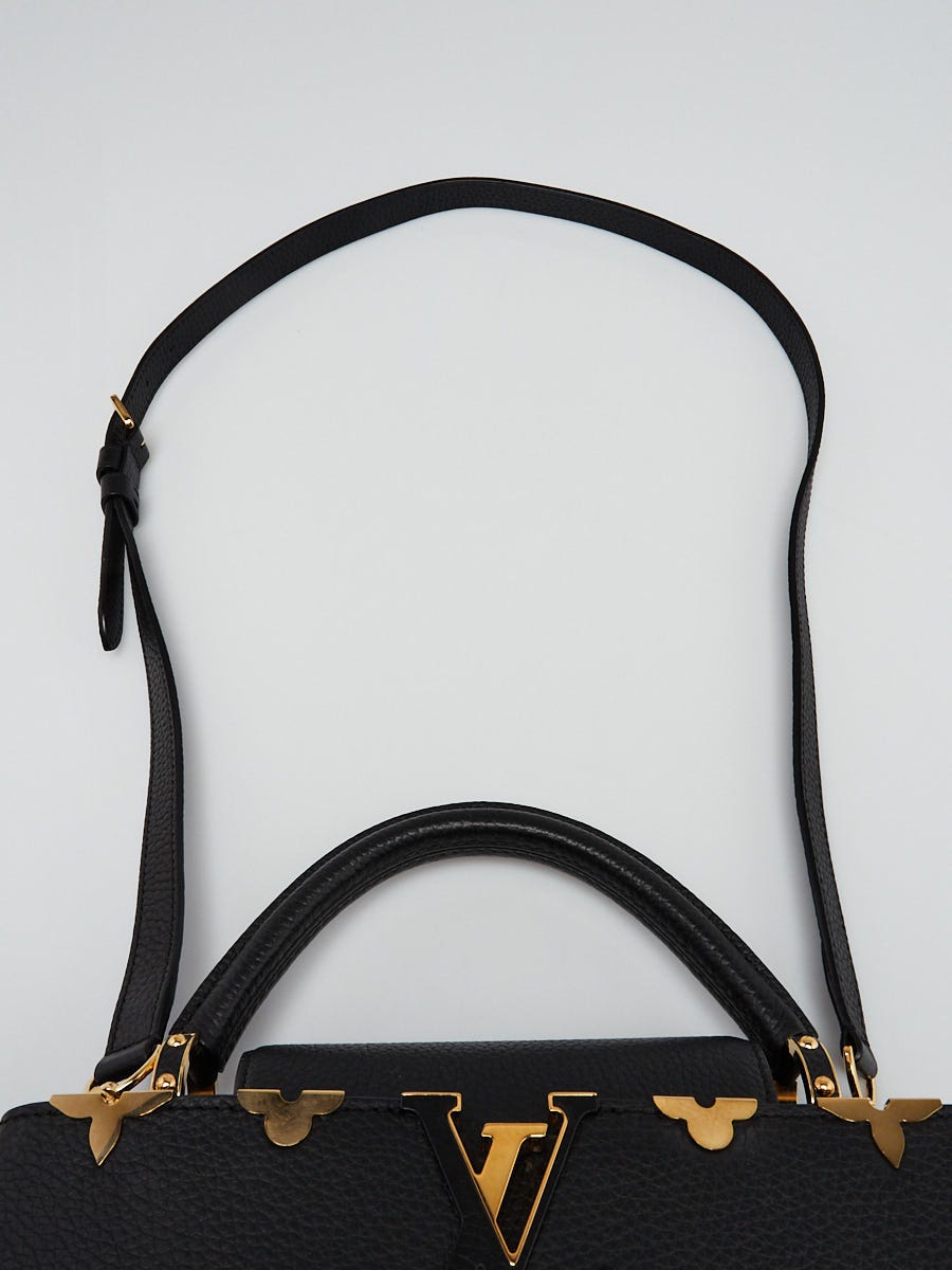 Louis Vuitton Black Taurillon Leather Flower Crown Capucines PM Louis Vuitton Black Taurillon Leather Flower Crown Capucines PM