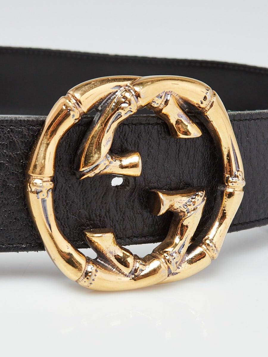 Gucci Red/Green Canvas and Leather Web Bamboo Double G Belt Size