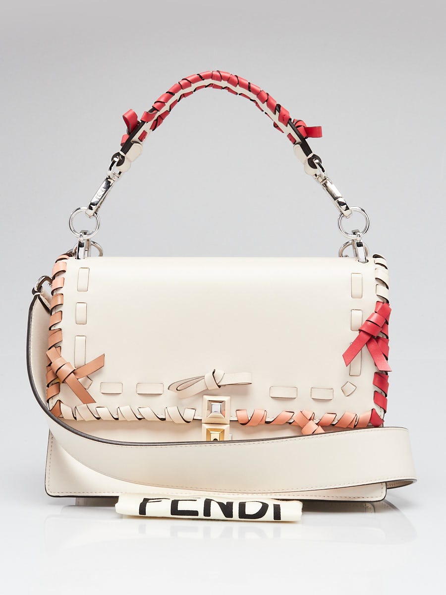 Fendi Light Beige/Pink Nappa Leather Bow Kan I Medium