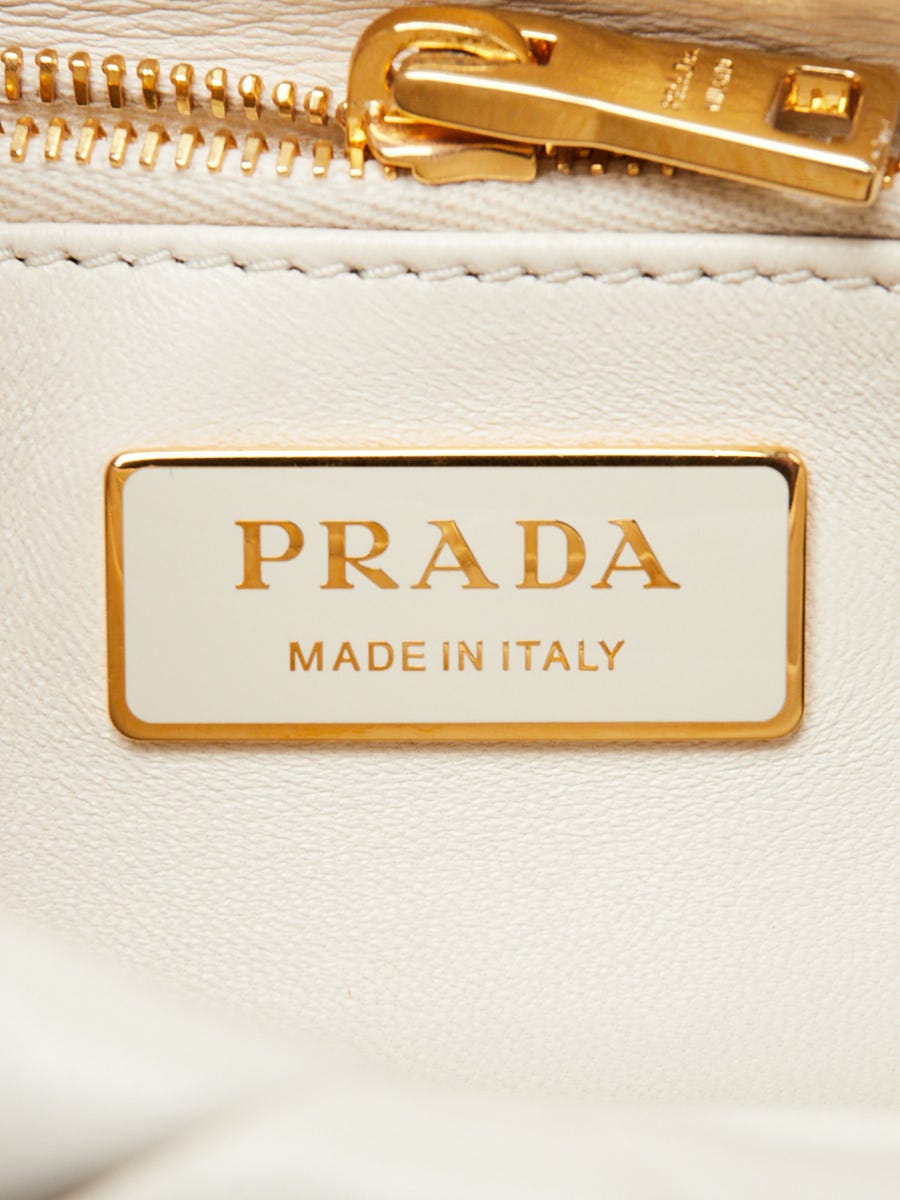 Prada White Nappa Patchwork Quilted Leather Small System