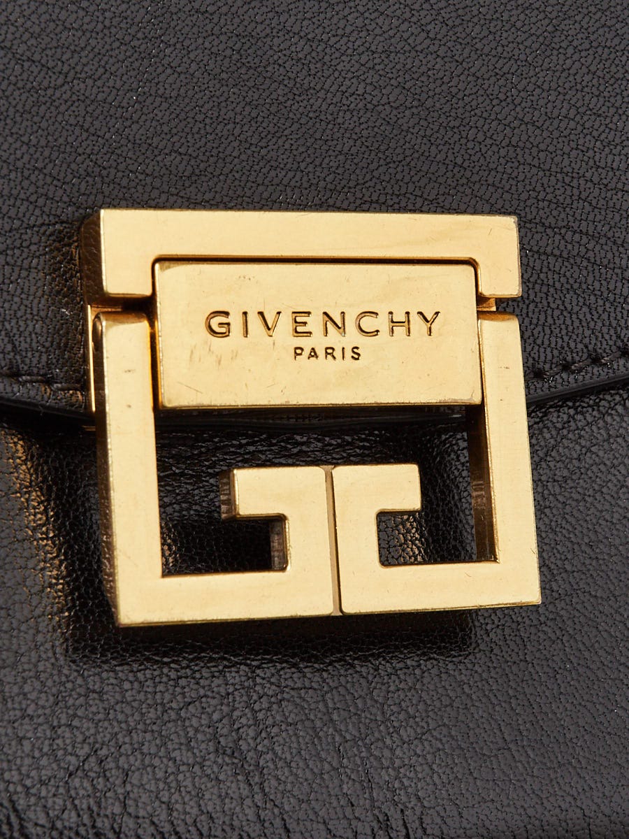 GIVENCHY レザー＆スエード GV3 スモール Givenchy Black/Grey Leather/Suede GV3 Small Crossbody Bag