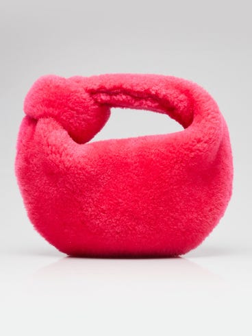 Bottega Veneta Bright Pink Shearling Mini Jodie Bag